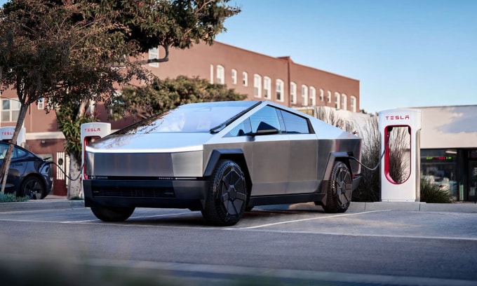 Xe Tesla cho thuê gồm toàn bộ dải sản phẩm của hãng, tức có cả bán tải điện Cybertruck. Ảnh: Tesla