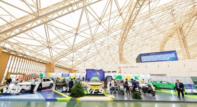 Gian hàng của VinFast tại triển lãm. Ảnh: VEC