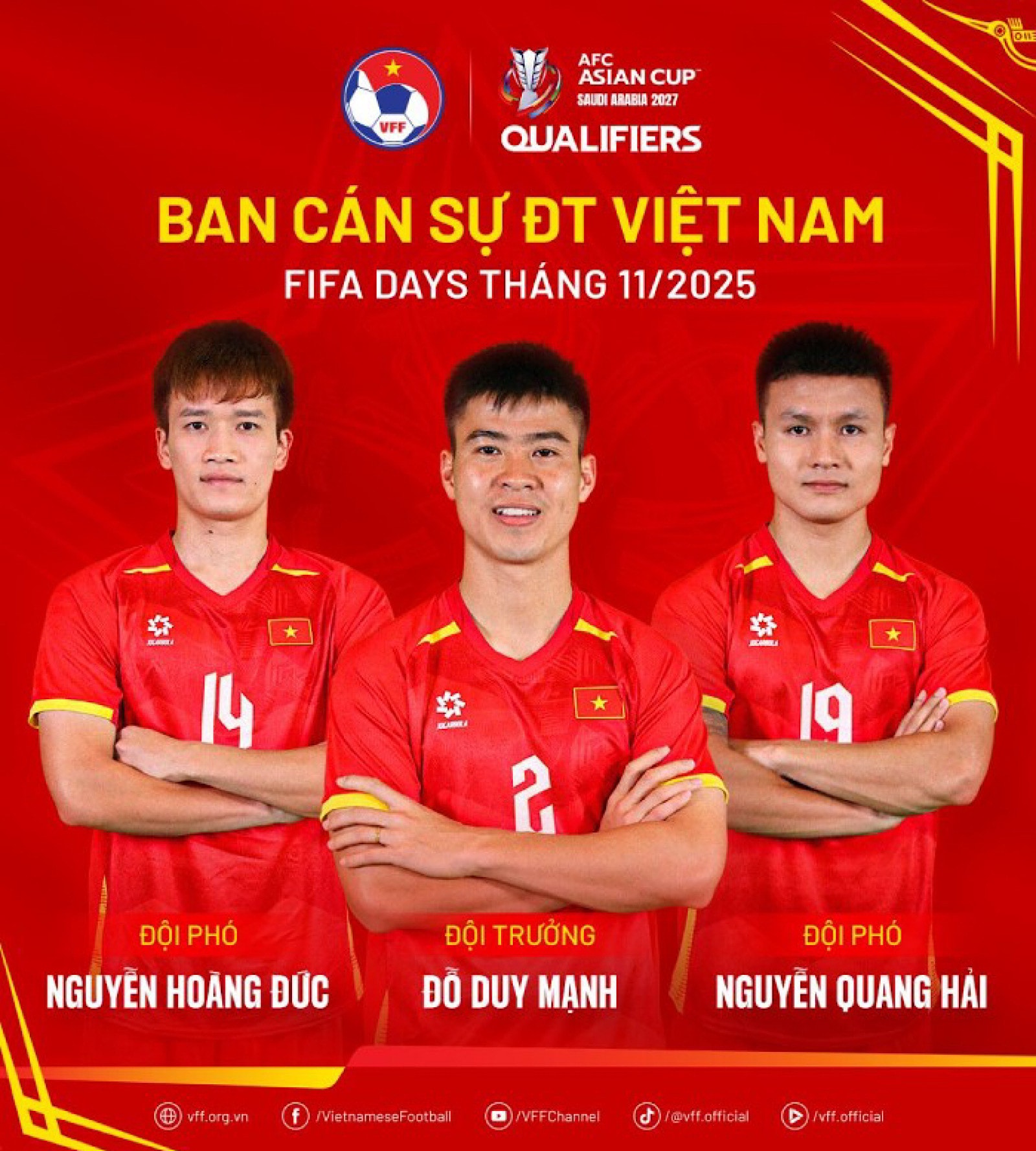 Ban cán sự đội tuyển Việt Nam.