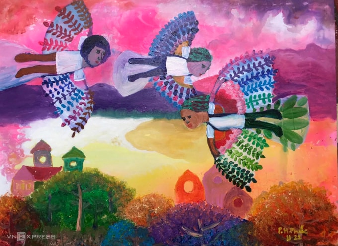 Bức tranh tham gia hoạt động gây quỹ trước đó của Quỹ Hy Vọng. Ảnh: Quỹ Hy Vọng