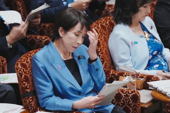 Thủ tướng Nhật Bản Sanae Takaichi trong một phiên họp ở quốc hội tại Tokyo ngày 12/11. Ảnh: AFP