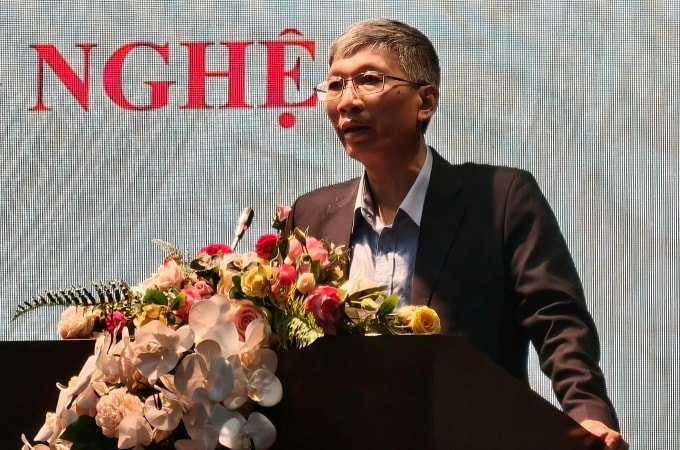 Trưởng ban Pháp chế - Thanh tra của Ủy ban Tiêu chuẩn Đo lường Chất lượng Quốc gia, tại hội nghị tập huấn về phân cấp, phân quyền, phân định thẩm quyền, do Bộ Khoa học và Công nghệ tổ chức, ngày 13/11. Ảnh: Trọng Đạt