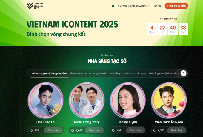 Độc giả có thể bấm vào dòng Tham gia sự kiện ở góc phải website Vietnam iContent 2025 để đăng ký góp mặt tại ngày hội. Ảnh chụp màn hình