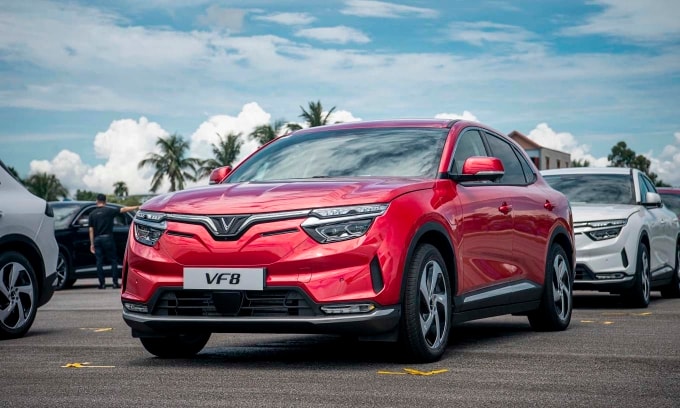 Một mẫu VF 8 tại nhà máy VinFast ở Hải Phòng. Ảnh: Sơn Phạm