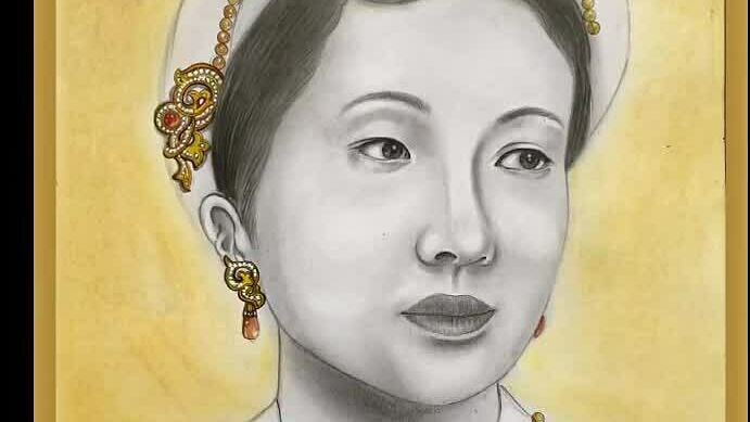 Thuỷ Tiên 'Vẽ kể chuyện' vẽ Hoàng hậu Nam Phương