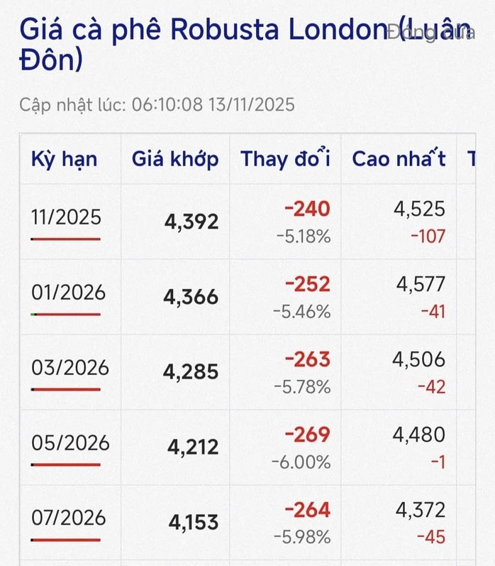 Giá cà phê hôm nay 13 -11: Đua nhau bán tháo, giá cà phê giảm cực mạnh - Ảnh 1.