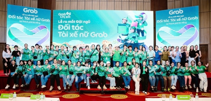 Ra mắt đội nữ đối tác tài xế tại thành phố Đà Nẵng. Ảnh: Grab