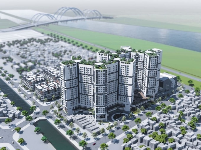 Hình ảnh tổ hợp công trình công cộng, trường học và nhà ở Đức Giang tại số 18, ngõ 44, phường Việt Hưng. Ảnh: DGC