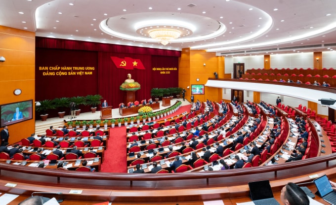 Phiên khai mạc Hội nghị Trung ương 14 khóa 13, ngày 5/11/2025. Ảnh: Phạm Thắng