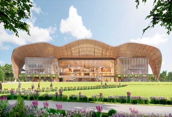 Phối cảnh Trung tâm hội nghị và triển lãm phục vụ hội nghị APEC 2027 tại Phú Quốc. Nguồn: Sở Xây dựng