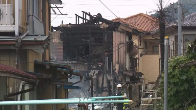 Hiện trường vụ cháy ở thành phố Kiryu, tỉnh Gunma, Nhật Bản, ngày 15/5. Ảnh: Gunma TV