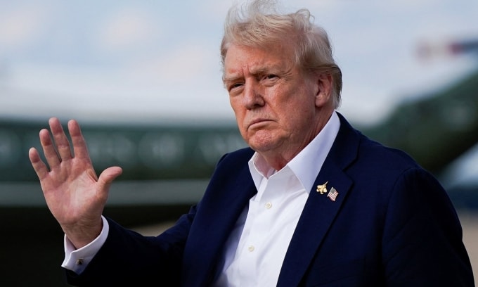 Tổng thống Mỹ Donald Trump tại Căn cứ Chung Andrews, Maryland, hồi tháng 9. Ảnh: Reuters