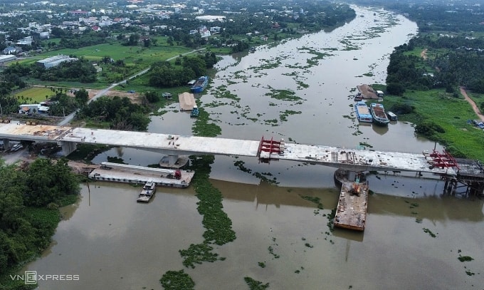 Cầu Bình Gởi đang xây dựng trên Vành đai 3, tháng 8/2025. Ảnh: Phước Tuấn