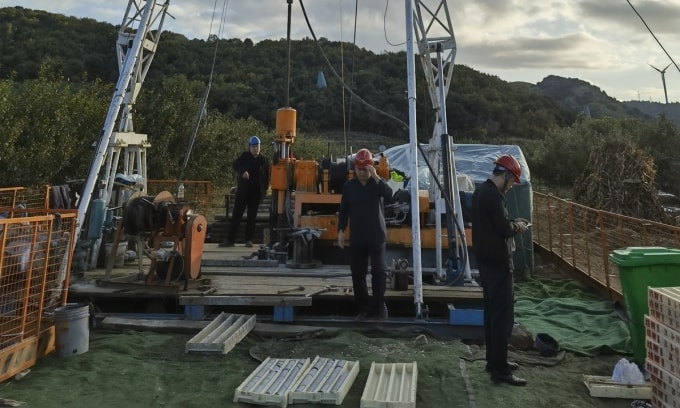 Địa điểm khoan thăm dò tại mỏ vàng Đại Động Câu, tỉnh Liêu Ninh, đông bắc Trung Quốc, ngày 14/11. Ảnh: Bộ Tài nguyên Thiên nhiên Trung Quốc