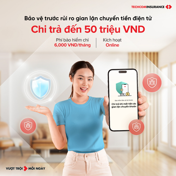 Techcombank hợp tác cùng Techcom Insurance giới thiệu bảo hiểm Bảo vệ tài khoản chỉ 6,000 VND/tháng - Ảnh 1.