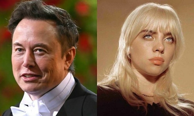 Tỷ phú Elon Musk và ca sĩ Billie Eilish. Ảnh: GC Image/ Grammy