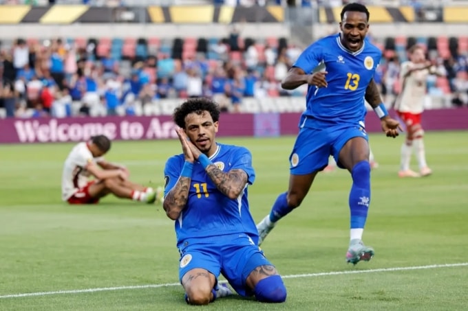 Các cầu thủ Curacao mừng chiến thắng trong trận hạ Bermuda 7-0 ngày 14/11. Ảnh: Curacao NFT