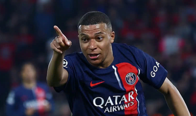 Mbappe trong trận bán kết lượt về Champions League giữa PSG và Dortmund trên sân Parc des Princes, thành phố Paris, Pháp tối 7/5/2024. Ảnh: Reuters