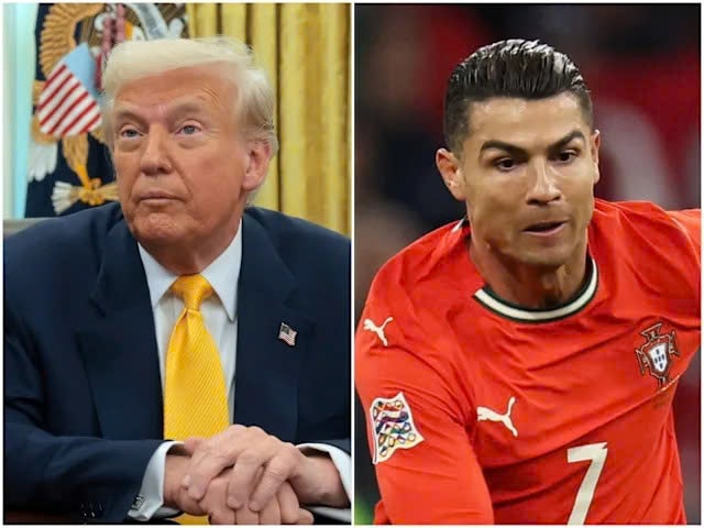 Tổng thống Mỹ Donald Trump (trái) và siêu sao bóng đá Cristiano Ronaldo. Ảnh: Yahoo