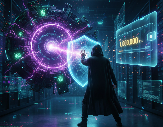 Minh họa ảnh ví  một triệu Bitcoin bị máy tính lượng tử đe dọa. Ảnh: Google Gemini