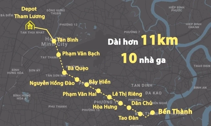 Hướng tuyến Metro Số 2. Đồ họa: Thanh Huyền