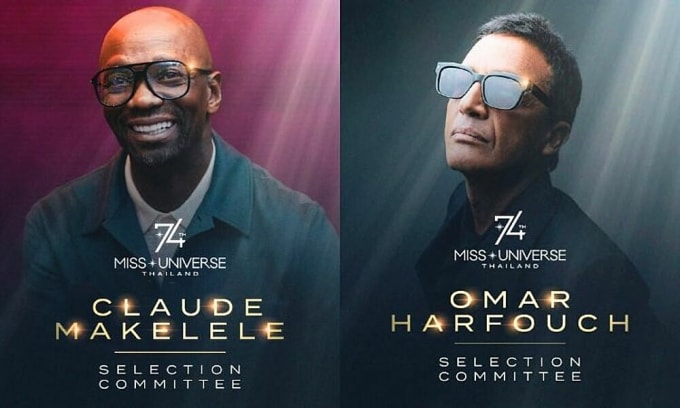 Hai giám khảo Claude Makélélé và Omar Harfouch. Ảnh: Miss Universe