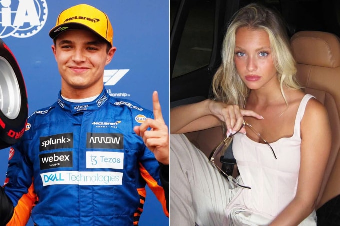 Tay đua Lando Norris (trái) và bạn gái Margarida Corceiro. Ảnh: People