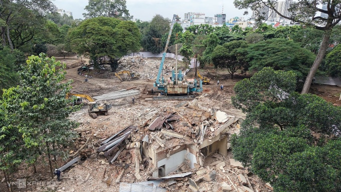 Một biệt thự sau khi được dỡ bỏ ngày 17/11. Ảnh: Thanh Tùng