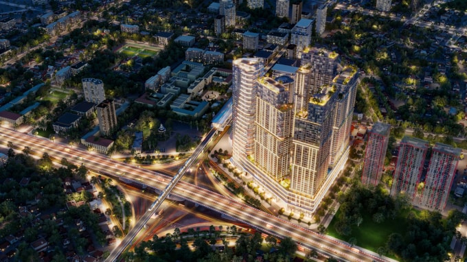 Sun Feliza Suites tọa lạc tại vị trí trung tâm Cầu Giấy. Ảnh: Sun Property