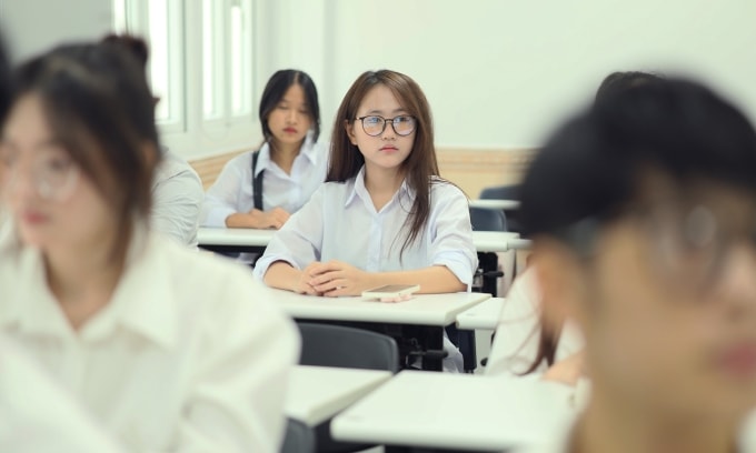 Sinh viên trường Đại học Ngoại ngữ, Đại học Quốc gia Hà Nội. Ảnh: ULIS