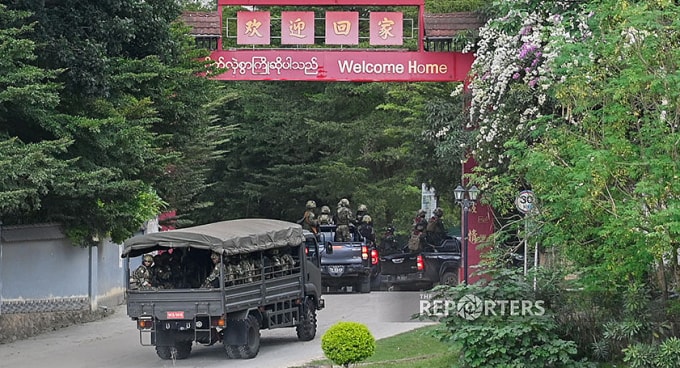 Các đơn vị BGF được triển khai đến khu vực Shwe Kokko ngày 18/11. Ảnh: Reporters