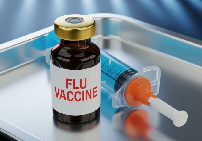 Minh họa vaccine cúm đang trong quá trình nghiên cứu. Ảnh: Vecteezy