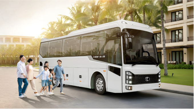 Mẫu bus Cruizer 95S mới ra mắt của Thaco Auto. Ảnh: Thaco Auto