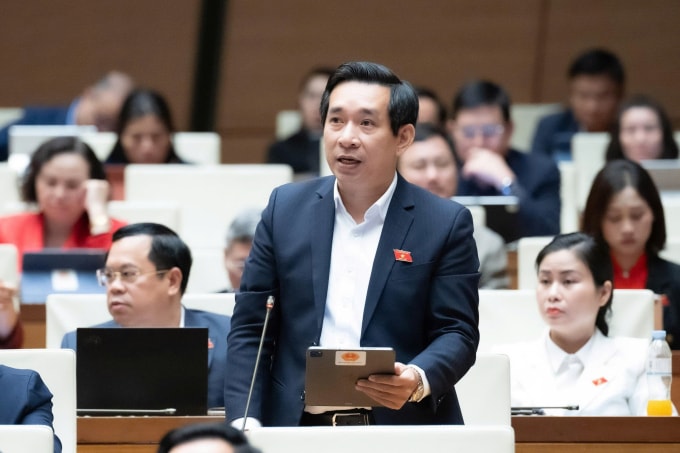 Đại biểu Nguyễn Văn Cảnh phát biểu sáng 20/11. Ảnh: Media Quốc hội