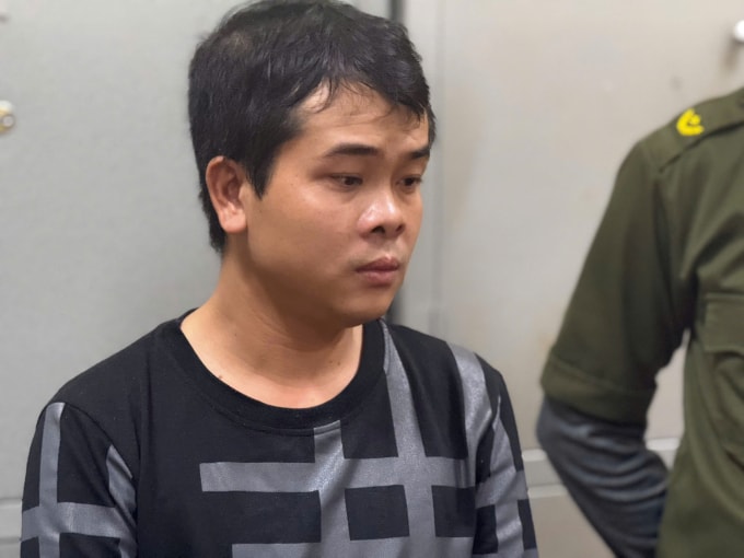 Lê Văn Hải tại cơ quan điều tra. Ảnh: Hồng Nhung