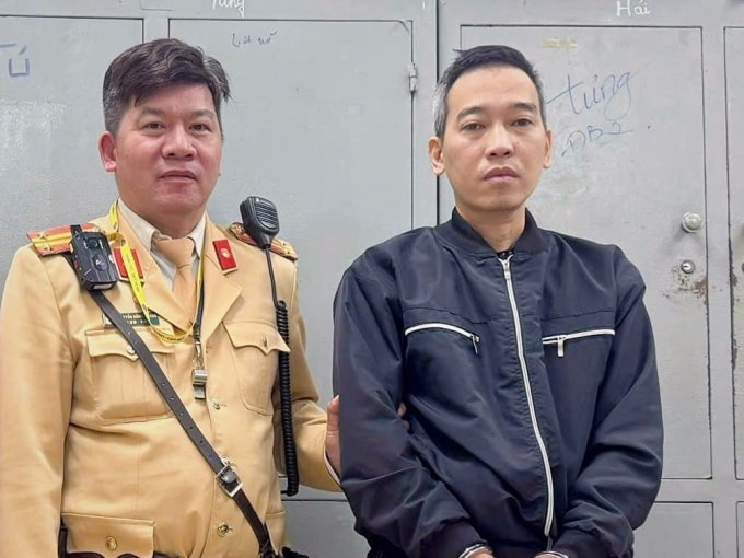 Đinh Ngọc Tuấn lúc bị bắt. Ảnh: Công an cung cấp