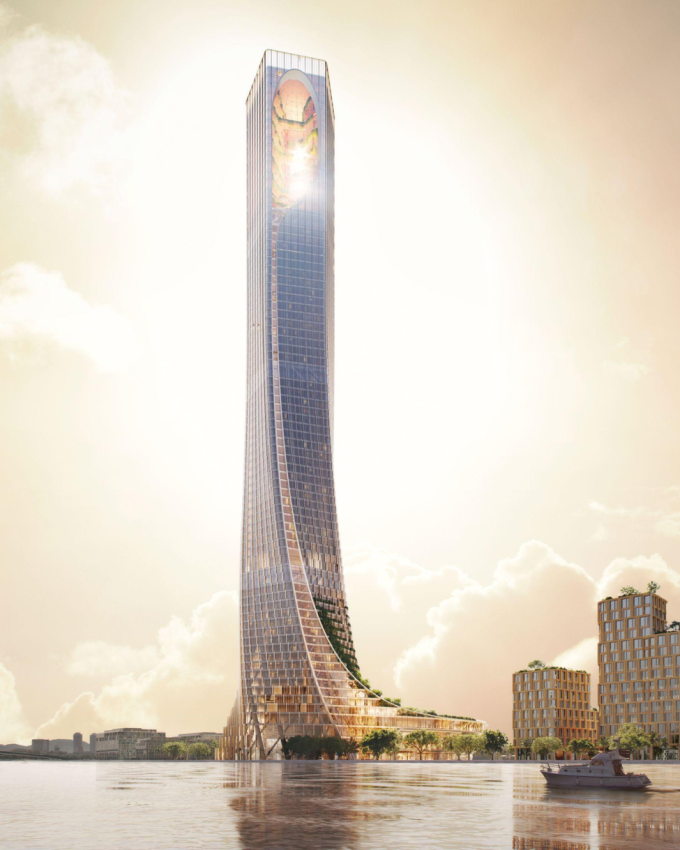 Phối cảnh minh họa toà tháp 69 tầng dự án Da Nang Downtown. Ảnh: Sun Group