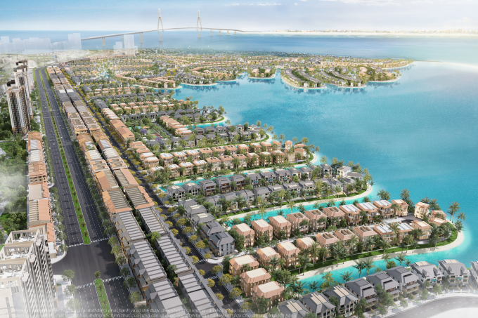 Phối cảnh phân khu Vịnh Ngọc tại dự án Vinhomes Green Paradise - siêu đô thị tại Cần Giờ, TP HCM. Ảnh: Vinhomes