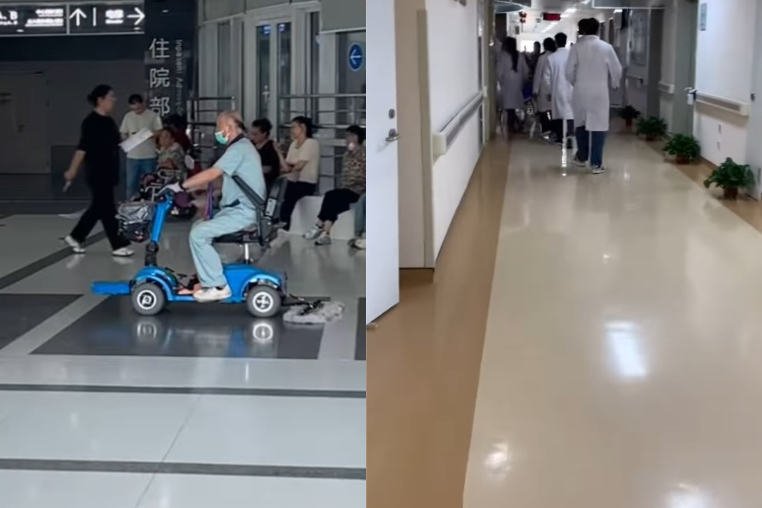 Không gian bệnh viện vô cùng sạch sẽ vì được dọn dẹp thường xuyên (Ảnh cắt từ video).