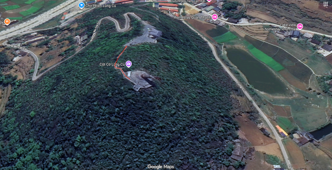 Đoạn cấm phương tiện vận chuyển khách lên cột cờ từ 21/11 đến 2/12. Ảnh chụp màn hình