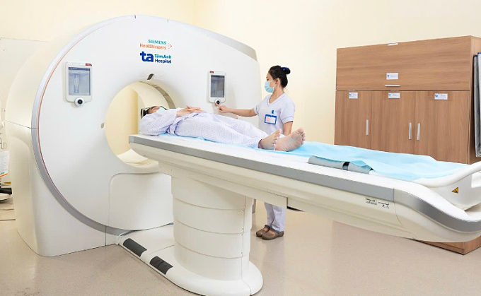 Chụp CT não giúp phát hiện teo não và các tổn thương liên quan đến chứng đãng trí. Ảnh: Bệnh viện Đa khoa Tâm Anh