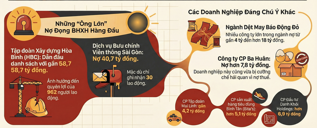 Ba Huân, Color Man Food, Mai Linh... cùng nhiều công ty nợ BHXH tiền tỉ - Ảnh 1.