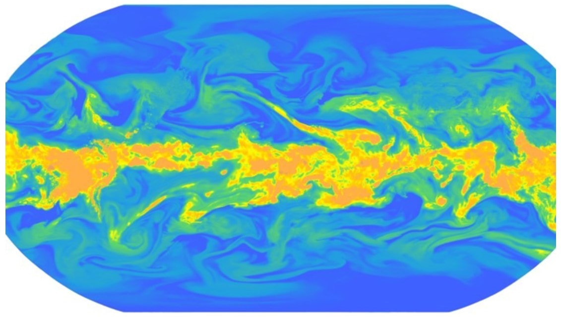 Hình minh họa từ mô hình thời tiết mới của Google.