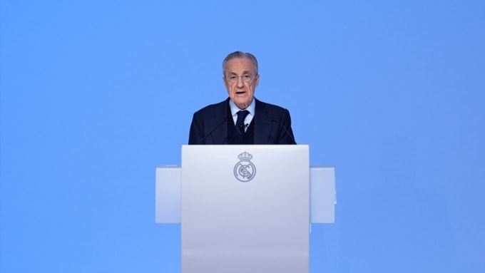 Chủ tịch Perez trong cuộc họp Đại hội đồng Cổ đông Real Madrid ngày 23/11/2025. Ảnh: EP