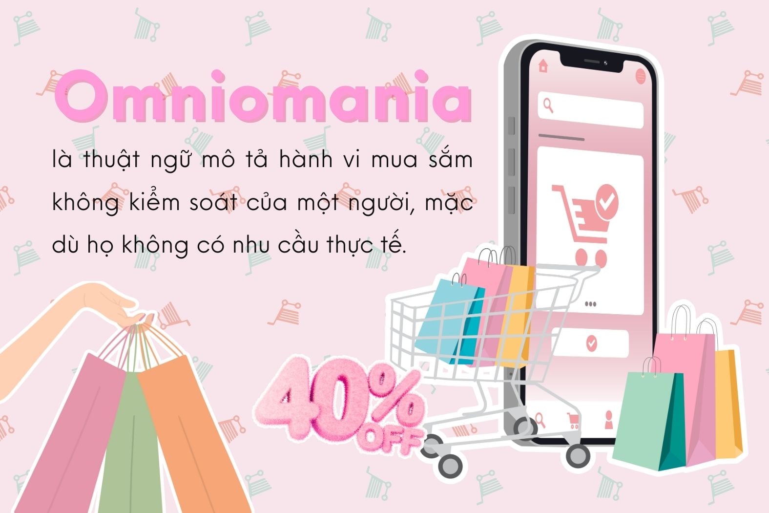 Thuật ngữ Omniomania mô tả hành vi mua sắm không thể kiểm soát dù họ không có nhu cầu thực tế