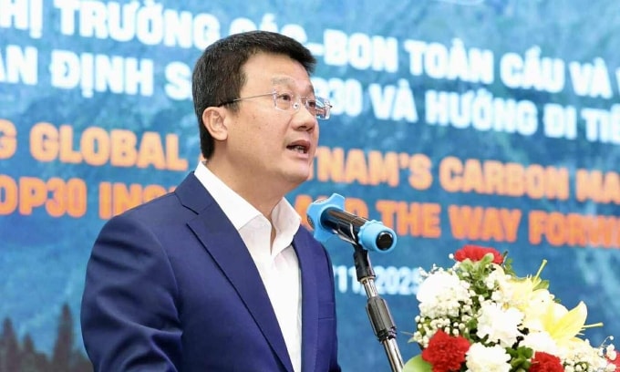 Ông Nguyễn Tuấn Quang, Phó cục trưởng Biến đổi Khí hậu tại sự kiện. Ảnh: UEB