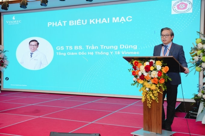 GS.TS.BS Trần Trung Dũng, Tổng giám đốc Hệ thống Y tế Vinmec phát biểu tại sự kiện. Ảnh: Vinmec