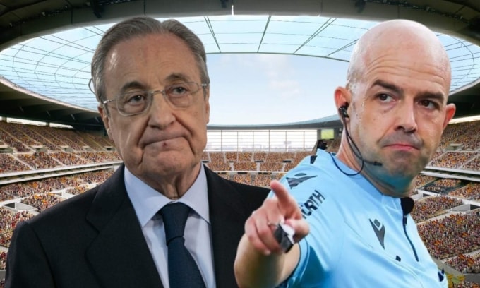 Perez cho rằng trọng tài VAR Fuertes từng có ý định chống lại Real. Ảnh: Denfensa Central