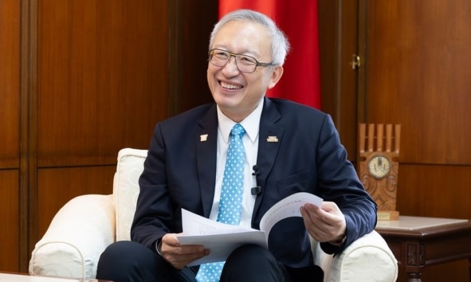 Quan chức đối ngoại Đài Loan Francois Chihchung Wu tại Đài Bắc hôm 7/9. Ảnh: CNA