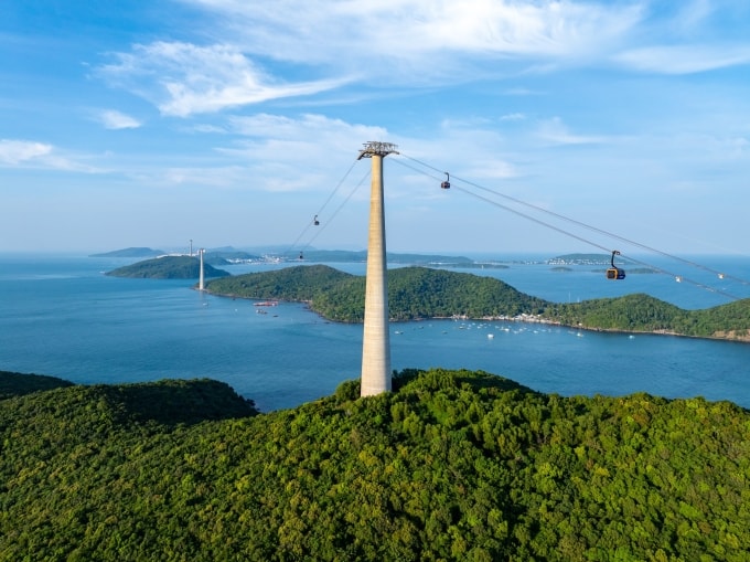 Cáp treo Hòn Thơm, Phú Quốc. Ảnh: Sun Group